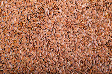 Brown flax seeds, Linseed, Lin seeds close-up