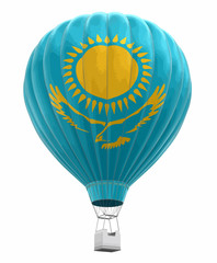 Hot Air Balloon with Kazakh Flag. Image with clipping path