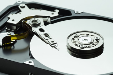 hard drive open cover close up