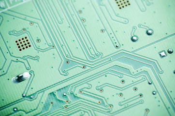 Printed circuit board. Close-up, background