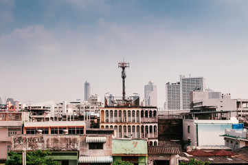 Fototapeta na wymiar Residential buildings in Bangkok China town, Thailand