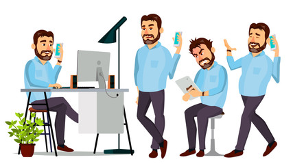 Fototapeta premium Boss Character Vector. Environment Process. Various Action. Cartoon Business Illustration