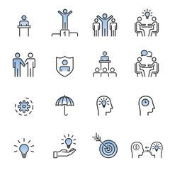 Fototapeta premium People Icons Line Work Group Team Vector