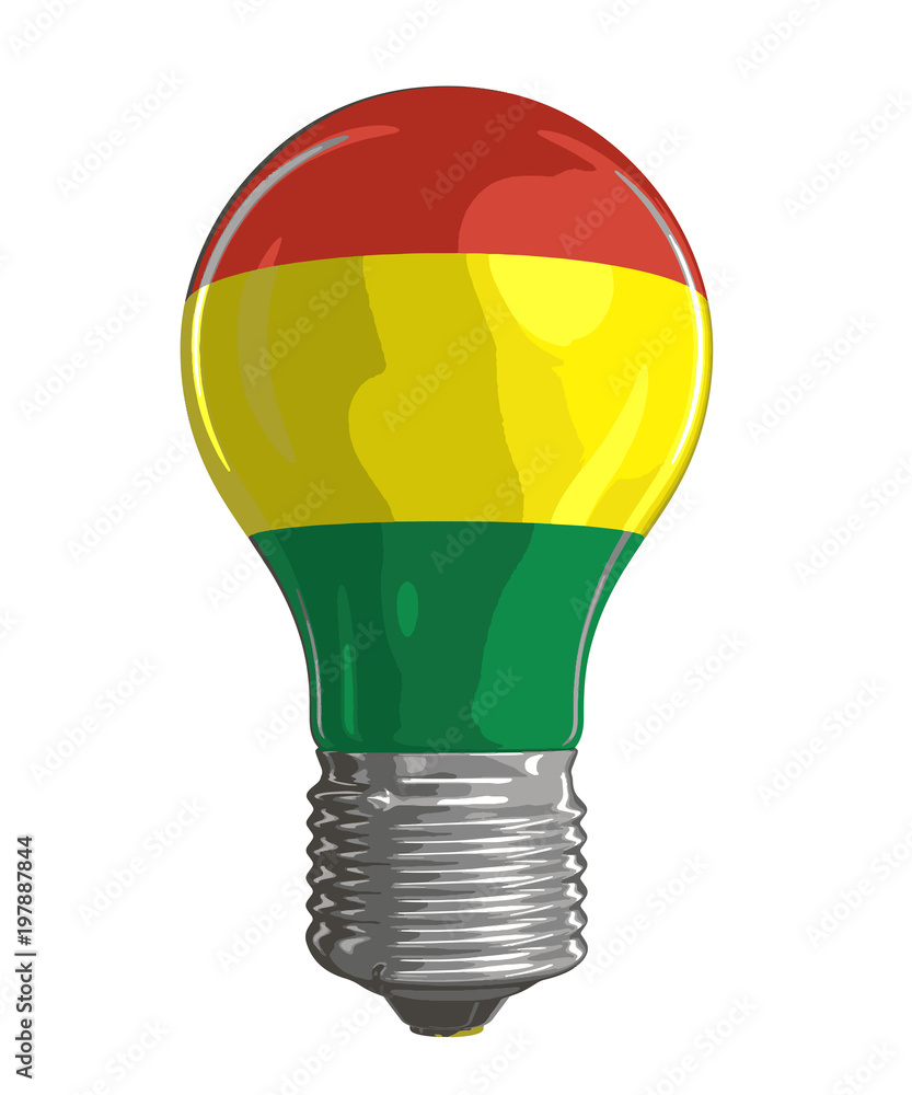 Poster light bulb with bolivian flag. image with clipping path