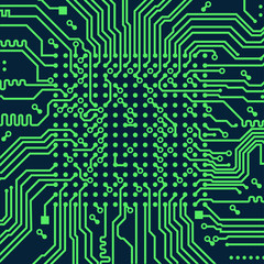 High tech electronic circuit board vector background.