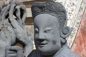 Fototapeta premium Chinese guardian in temple Bangkok Thailand
