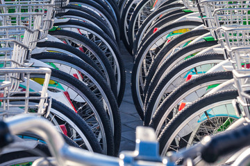 Lots of Public Bicycles in China for Rent