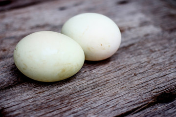 Eggs on wooden 