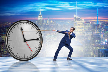 Businessman in time management concept