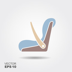 Baby car seat vector icon