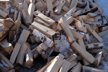 firewood cleft timber