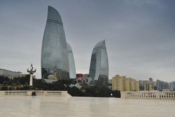 Baku, Republic of Azerbaijan, flame towers 