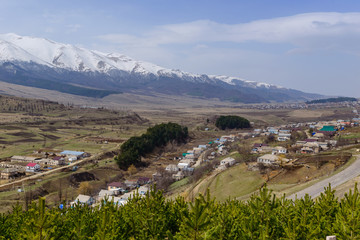 Above view of Lermontovo village in the Lori Province of Armenia
