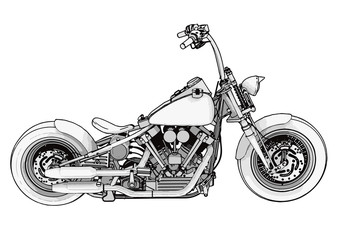 sketch of a motorcycle vector