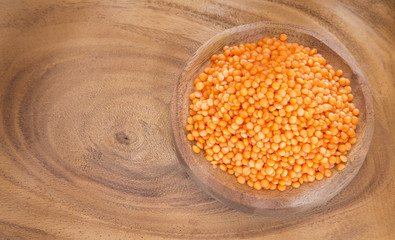 Organic raw red lentils - Lens culinaris