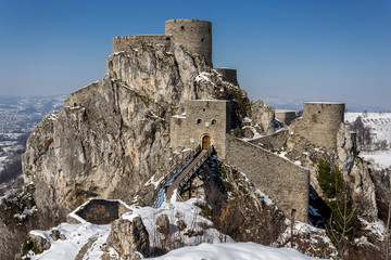 medieval fort in winter