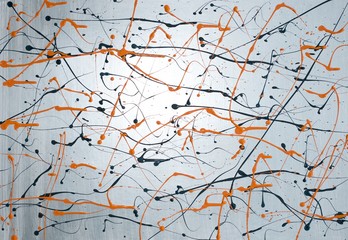 Malerei/ Gemälde/ Hintergrund, silber, braun, schwarz, Streifen, Klekse, verlaufende Farbspuren, Tropfen, Gouache, Farben 