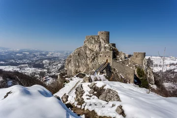 Foto op Plexiglas Vestingwerk medieval fort in winter