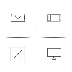 User Interface simple linear icons set. Outlined vector icons