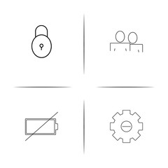 User Interface simple linear icons set. Outlined vector icons