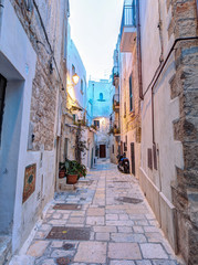Old Town district in the early morning. Polignano A Mare, Italy.