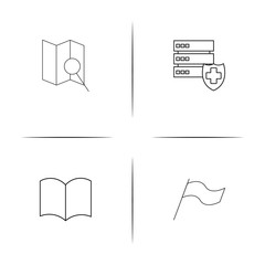 Lifestyle simple linear icons set. Outlined vector icons