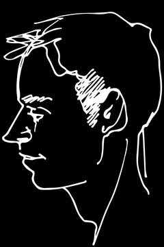  vector sketch of a beautiful man profile