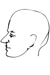 vector sketch of a beautiful man profile