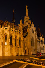 Fototapeta na wymiar Matthias Church at Night in Budapest