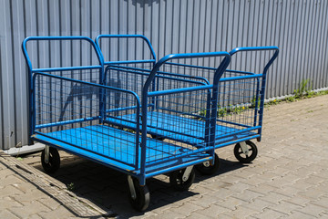 carts for moving cargo in the warehouse