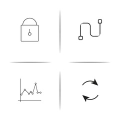 Internet Security simple linear icons set. Outlined vector icons