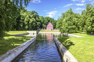 Fototapeta na wymiar Dutch House in the garden of Kuskovo Park in Moscow, Russia.
