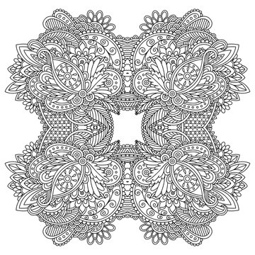  Vector zentangle template mandala for decorating greeting cards, coloring books, art therapy, anti stress, print for t-shirt and textile.