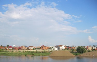 Panorama, river, landscape, sky, city