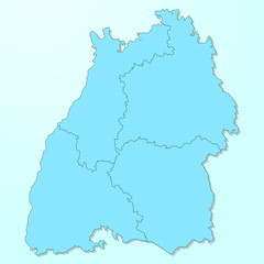 Baden-Wurttemberg blue map on degraded background vector