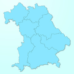 Obraz na płótnie Canvas Bavaria blue map on degraded background vector