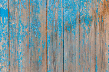 Fototapeta na wymiar Old wooden texture with shabby blue paint