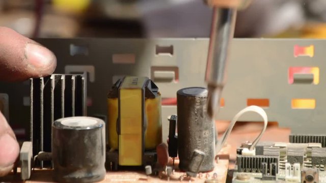 dusty inside of old radio