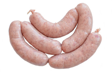 pork homemade raw sausages for grilling or frying