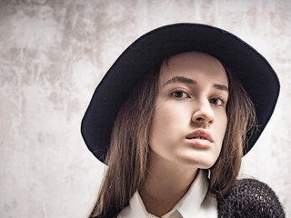 Stylish fashionable clothes and a young girl.