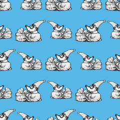 Fototapeta premium pattern of a teddy bear with a gift