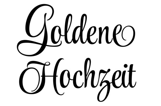 Goldene Hochzeit - Schriftzug in Schwarz