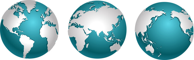 World map vector, Globe vector, Earth
