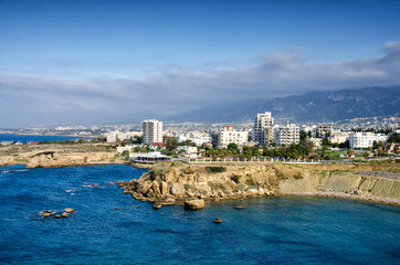 Fototapeta premium Kyrenia city. Panorama of new town. Cyprus