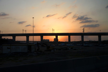 Fototapeta na wymiar High speed railway jeddah in the sunset