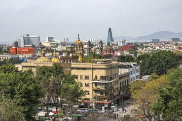 Panoramic view of historical building in Mexico City