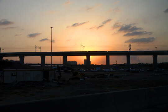 High Speed Railway Jeddah In The Sunset