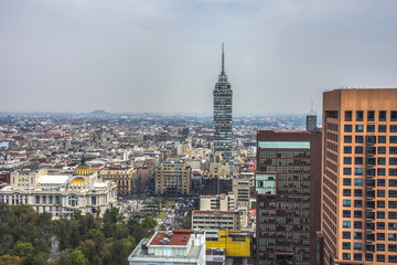 Obraz premium Skyline in Mexico City, aerial view of the city
