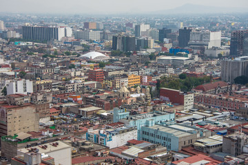 Naklejka premium Skyline in Mexico City, aerial view of the city