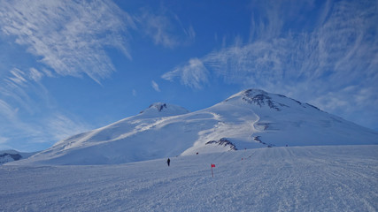 Elbrus peak in winter.